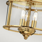 Hinkley Gentry Flush Ceiling Light in Polished Brass
