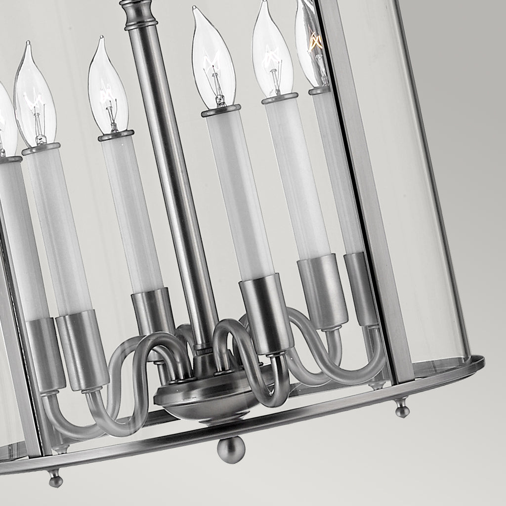 Hinkley Gentry Large 6 Light Pendant Light in Pewter