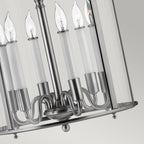 Hinkley Gentry Large 6 Light Pendant Light in Pewter