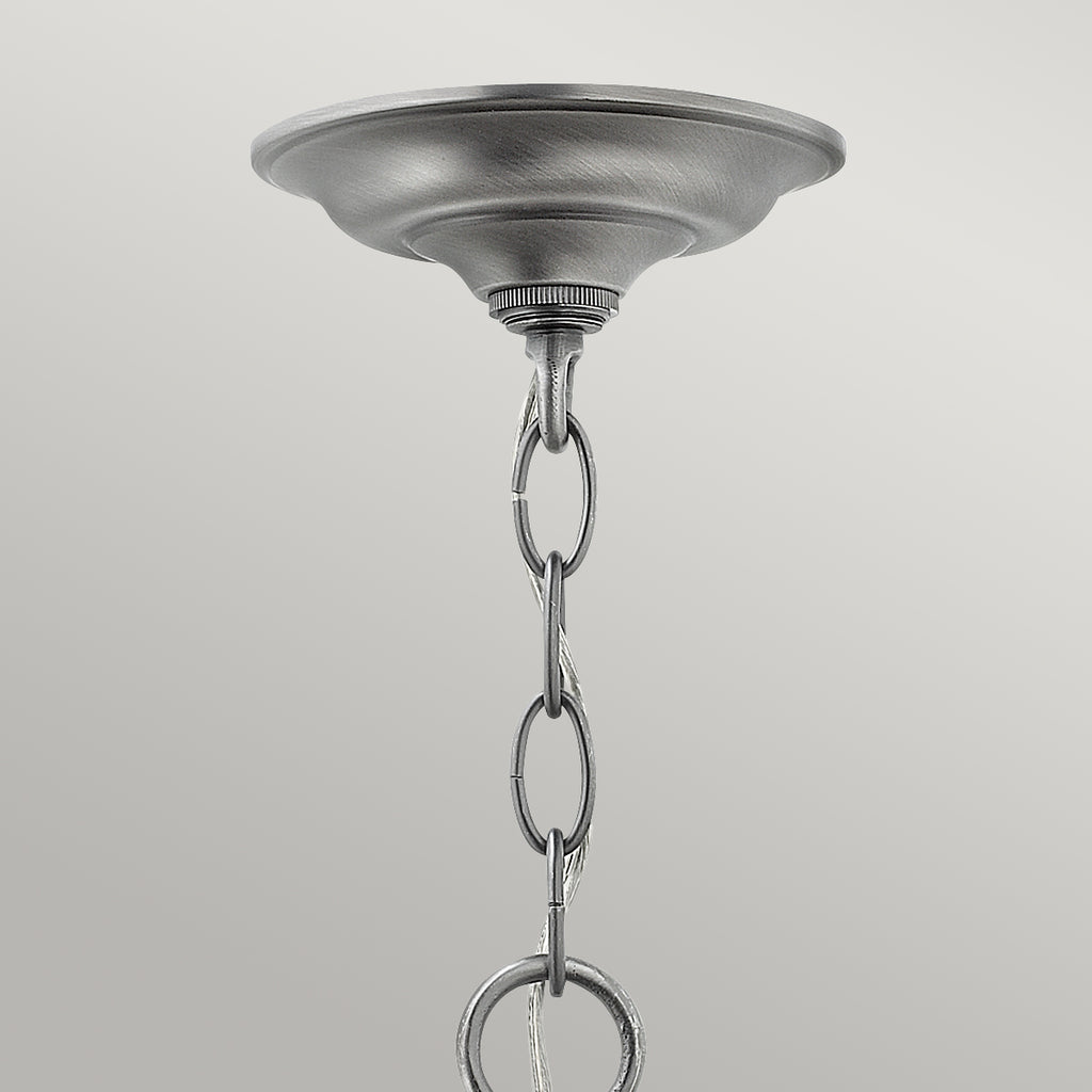 Hinkley Gentry Small 3 Light Pendant Light in Pewter