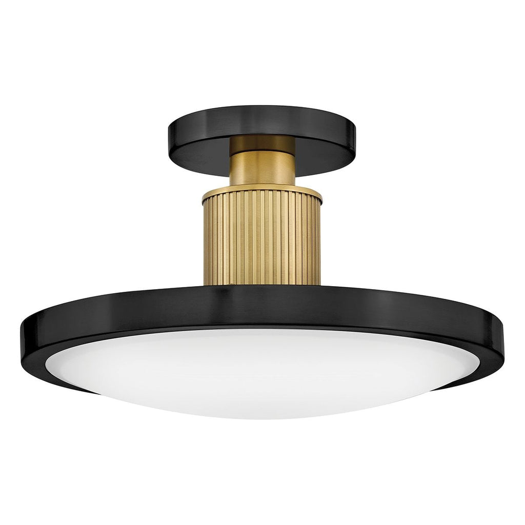 Hinkley Kieran LED Semi-Flush in Black & Brass