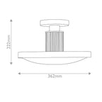 Hinkley Kieran LED Semi-Flush in Black & Brass