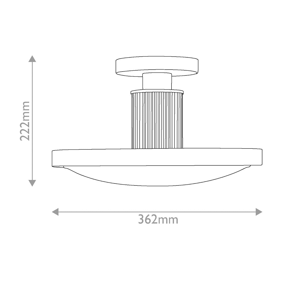 Hinkley Kieran LED Semi-Flush in Black & Brass