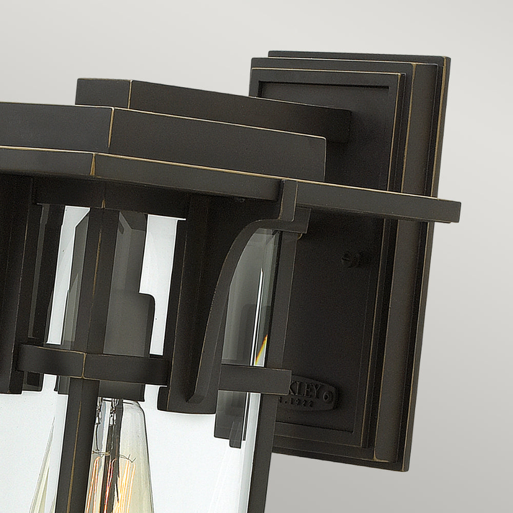 Hinkley Manhattan Medium Outdoor Wall Lantern in Oil Rubbed Bronze