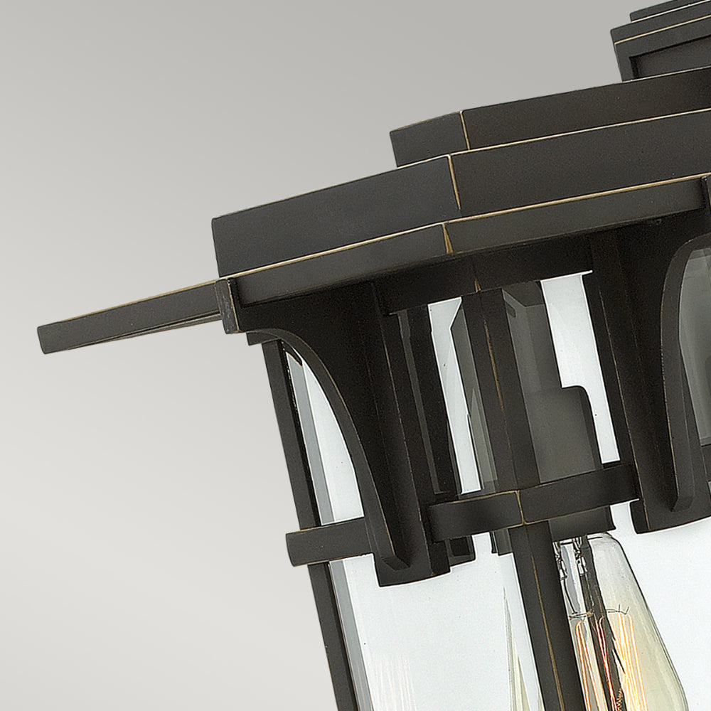 Hinkley Manhattan Medium Outdoor Wall Lantern in Oil Rubbed Bronze