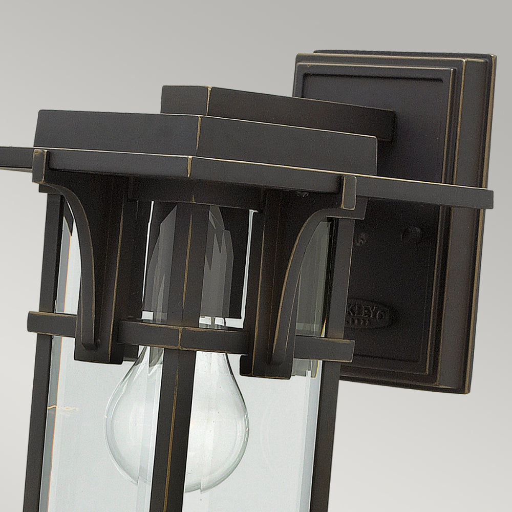 Hinkley Manhattan Small Outdoor Wall Lantern in Oil Rubbed Bronze