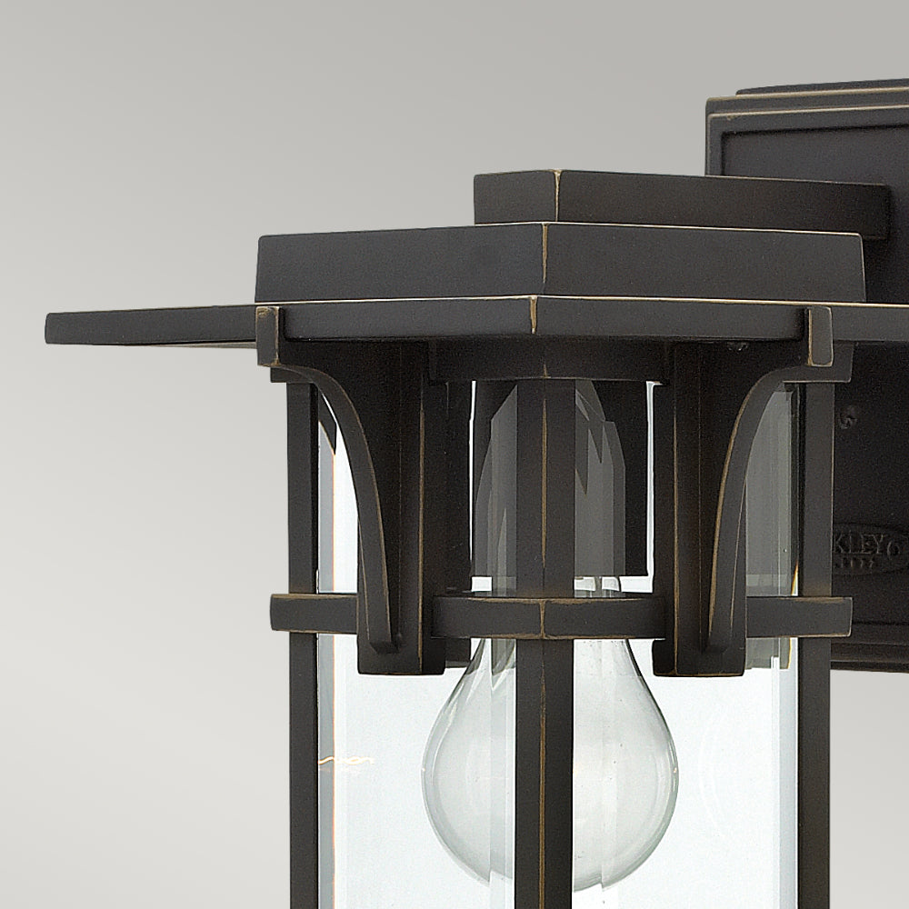 Hinkley Manhattan Small Outdoor Wall Lantern in Oil Rubbed Bronze