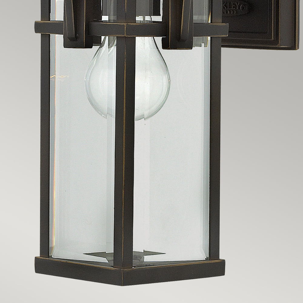 Hinkley Manhattan Small Outdoor Wall Lantern in Oil Rubbed Bronze