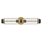 Hinkley Masthead Bathroom 2 Light Wall Light in Heritage Brass with Black