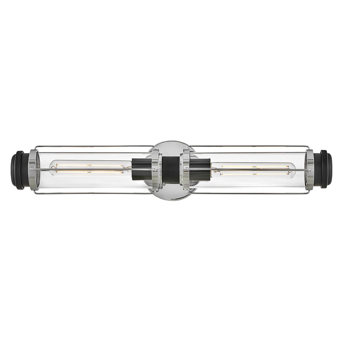 Hinkley Masthead Bathroom 2 Light Wall Light in Polished Chrome with Black
