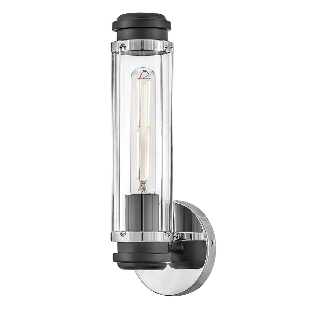 Hinkley Masthead Bathroom Wall Light in Polished Chrome with Black