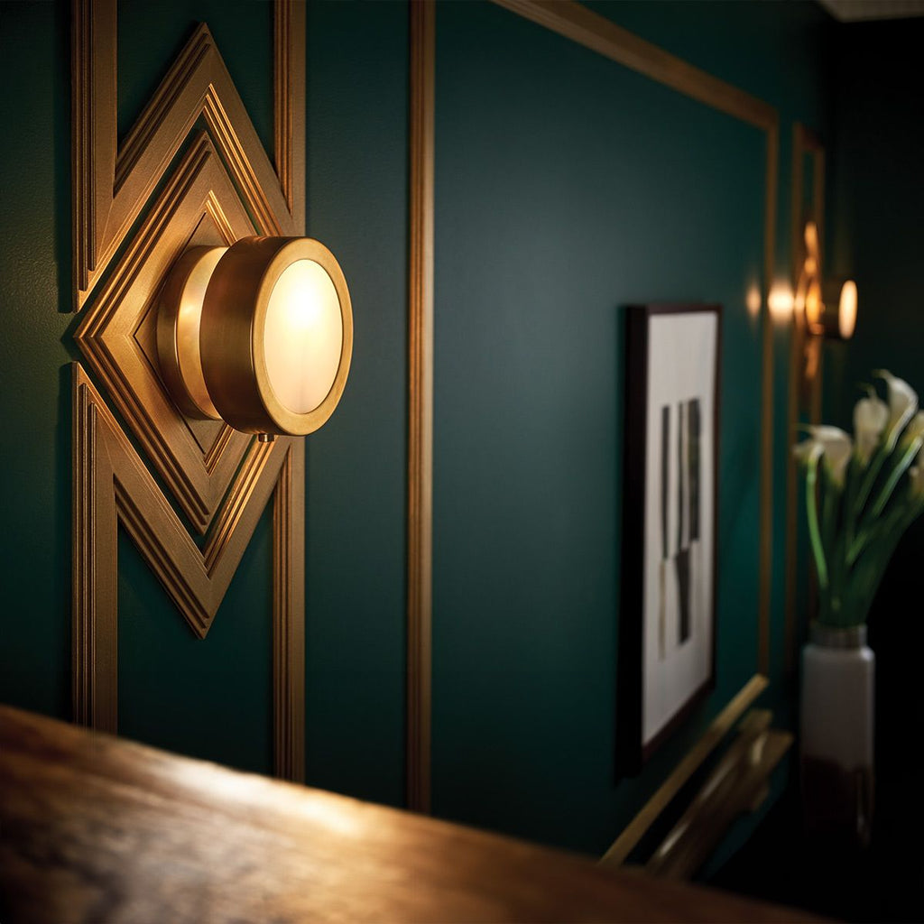 Hinkley Mercer Small Wall Light in Heritage Brass