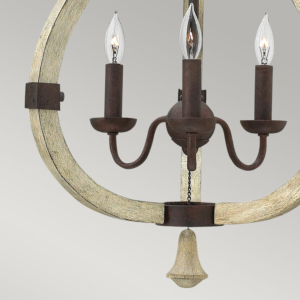 Hinkley Middlefield 3 Light Chandelier in Iron Rust