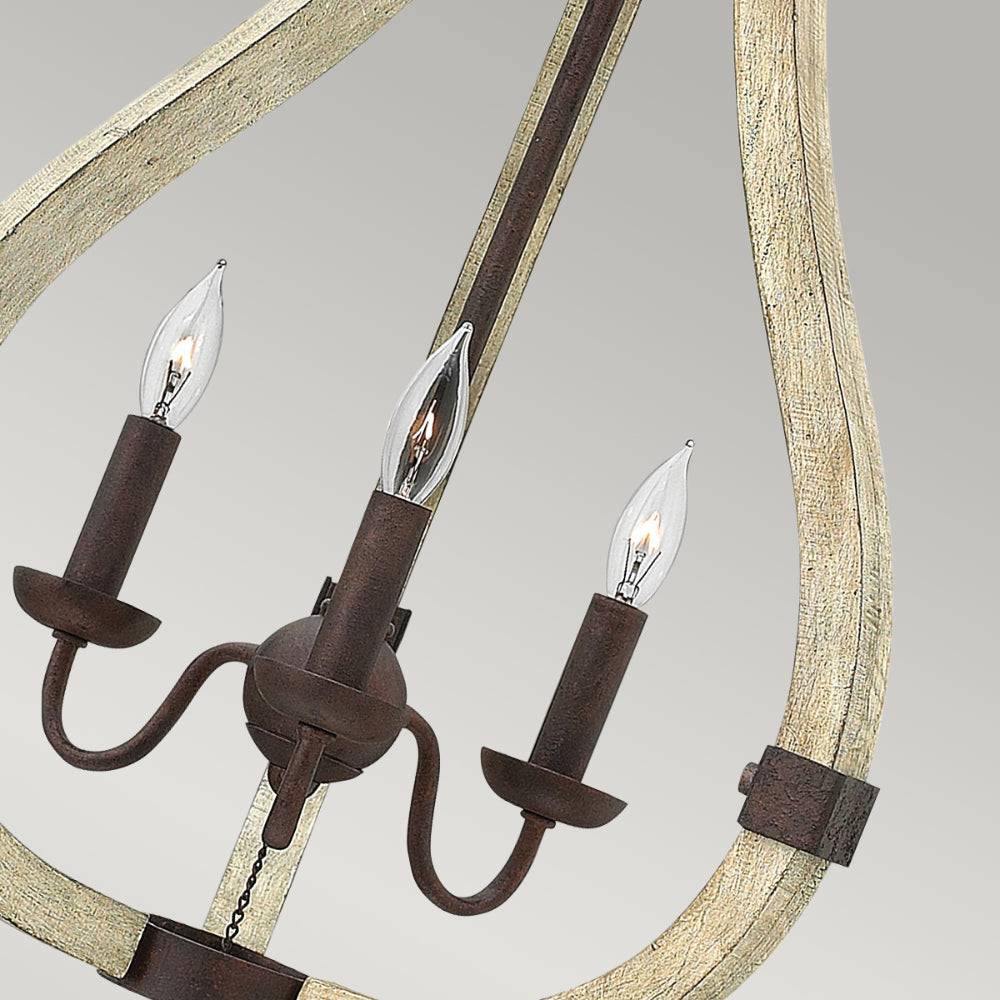 Hinkley Middlefield 3 Light Chandelier in Iron Rust