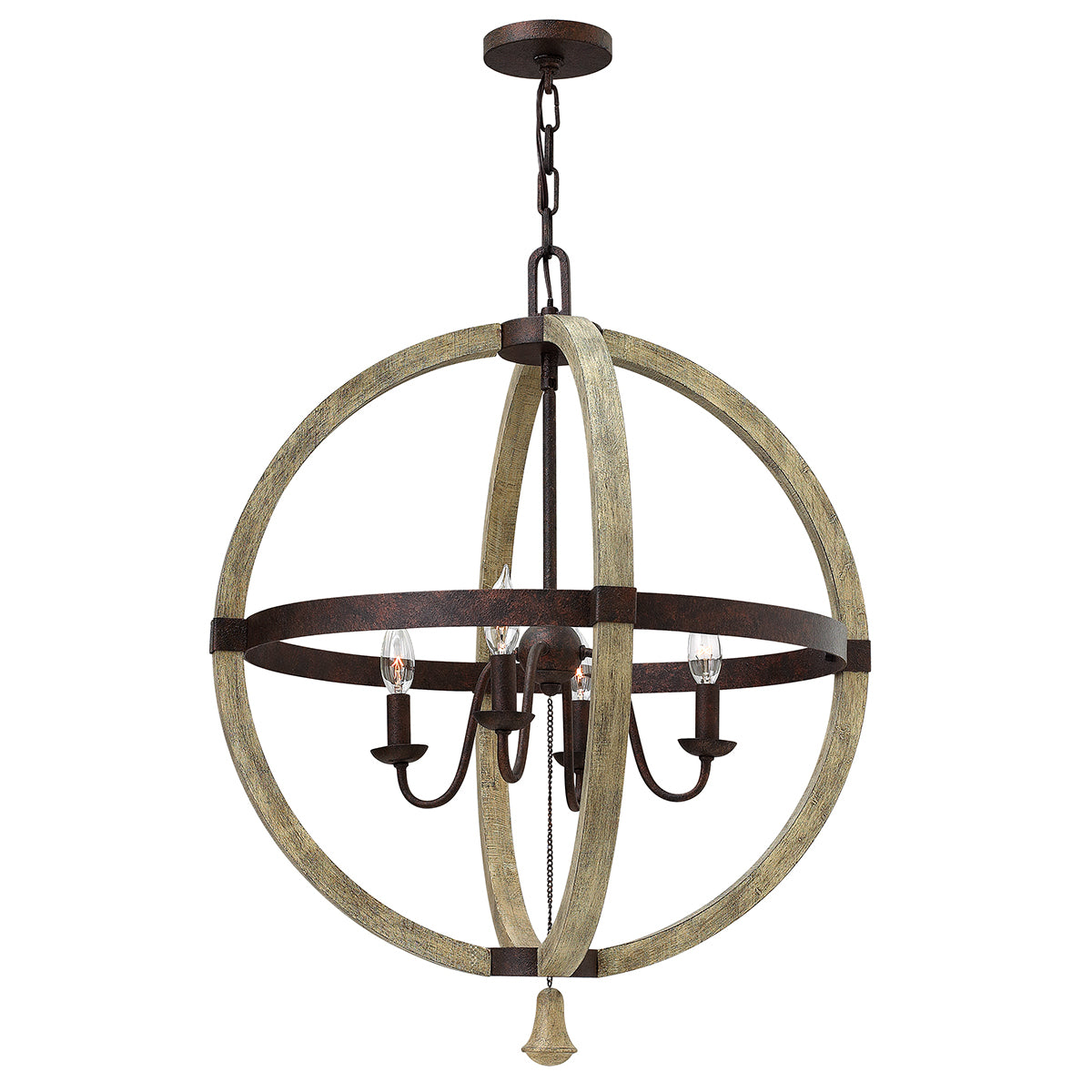 Hinkley Middlefield 4 Light Circular Chandelier in Iron Rust