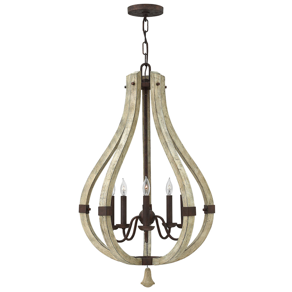 Hinkley Middlefield 5 Light Chandelier in Iron Rust