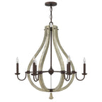 Hinkley Middlefield 6 Light Chandelier in Iron Rust