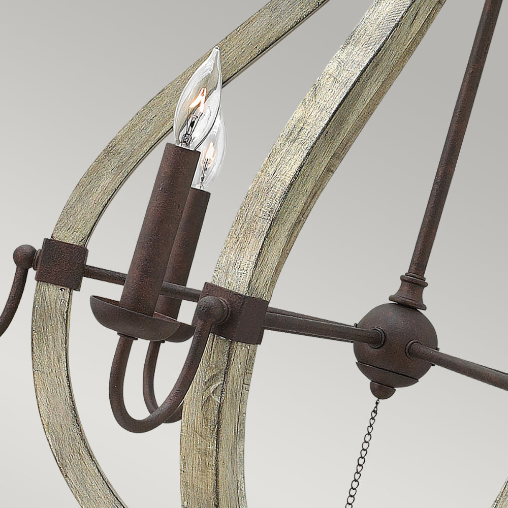 Hinkley Middlefield 6 Light Chandelier in Iron Rust
