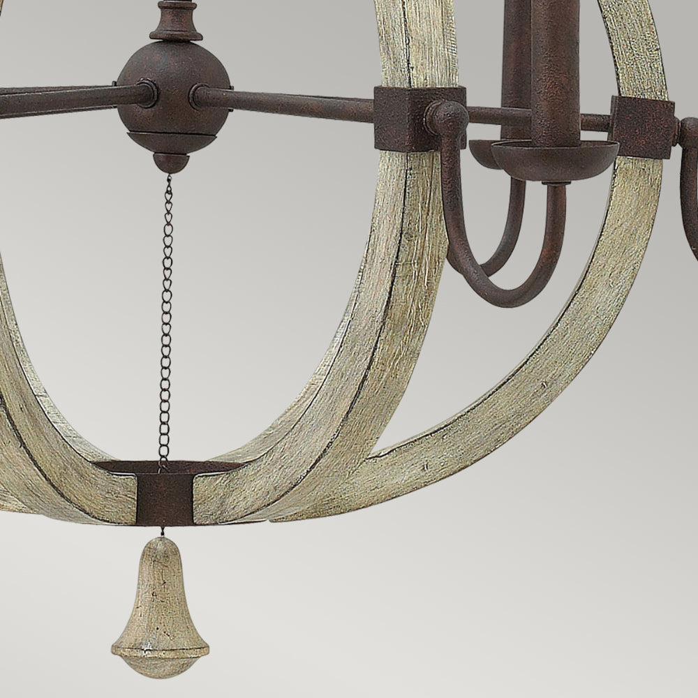 Hinkley Middlefield 6 Light Chandelier in Iron Rust