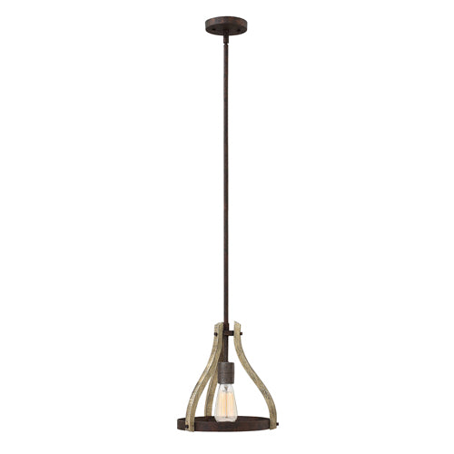 Hinkley Middlefield Mini 1 Light Pendant Light in Iron Rust