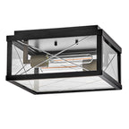 Hinkley Monte 2 Light Outdoor Porch Ceiling Flush in Black