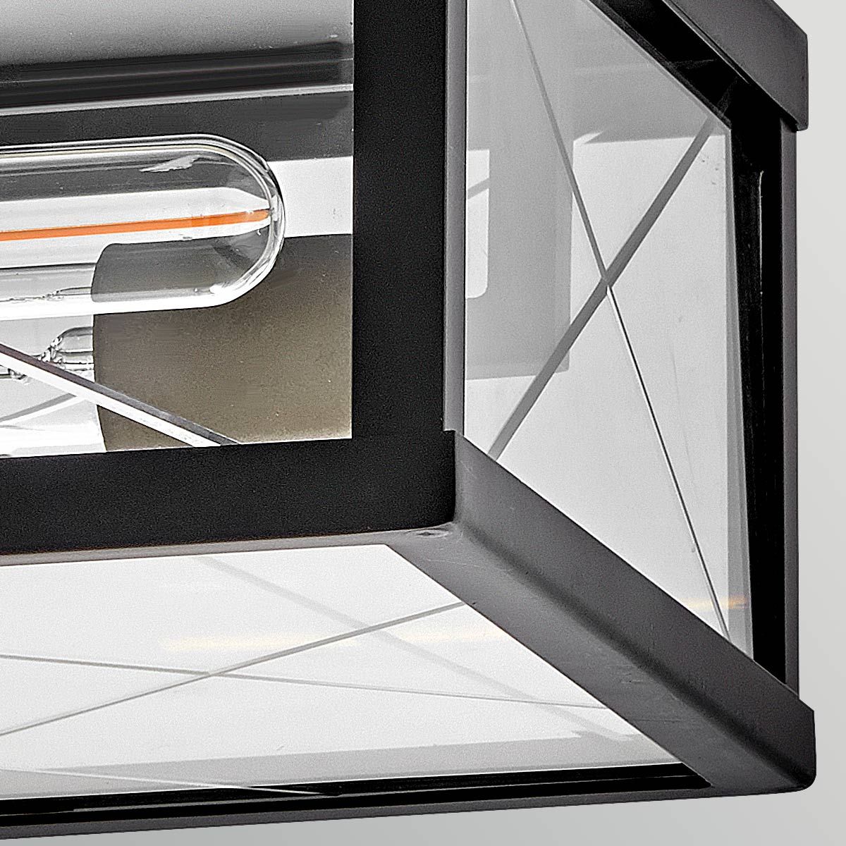 Hinkley Monte 2 Light Outdoor Porch Ceiling Flush in Black