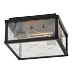 Hinkley Monte 2 Light Outdoor Porch Ceiling Flush in Black