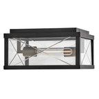 Hinkley Monte 2 Light Outdoor Porch Ceiling Flush in Black