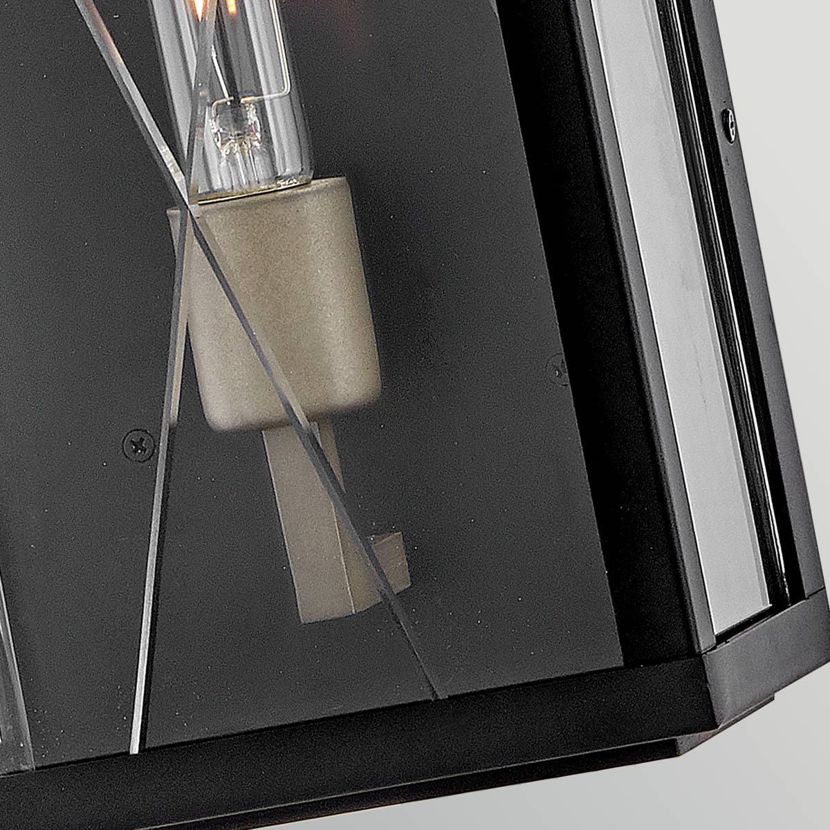 Hinkley Monte Large Outdoor Flush Wall Lantern in Black