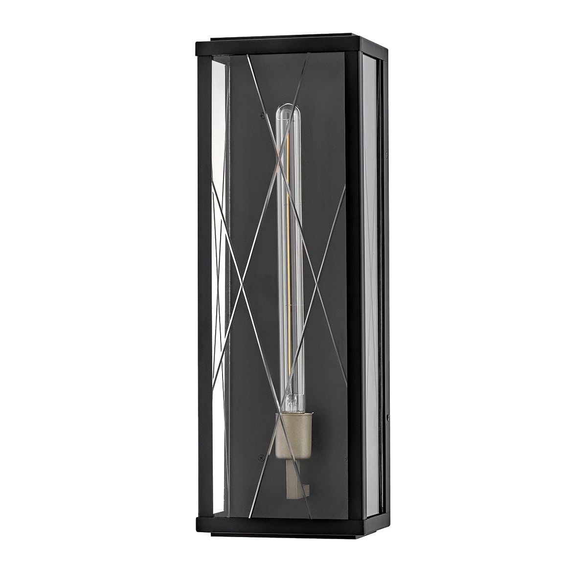 Hinkley Monte Large Outdoor Flush Wall Lantern in Black