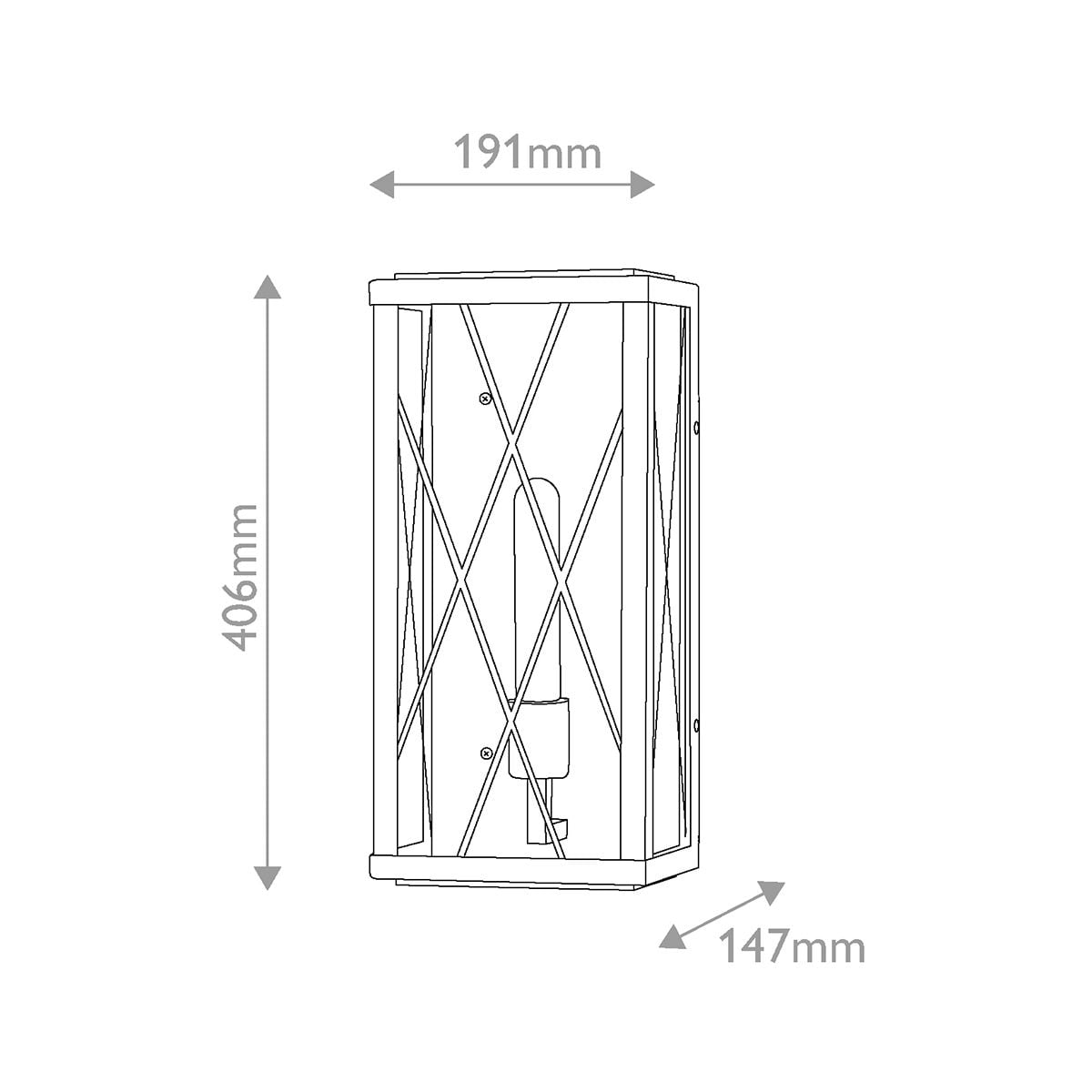 Hinkley Monte Medium Outdoor Flush Wall Lantern in Black