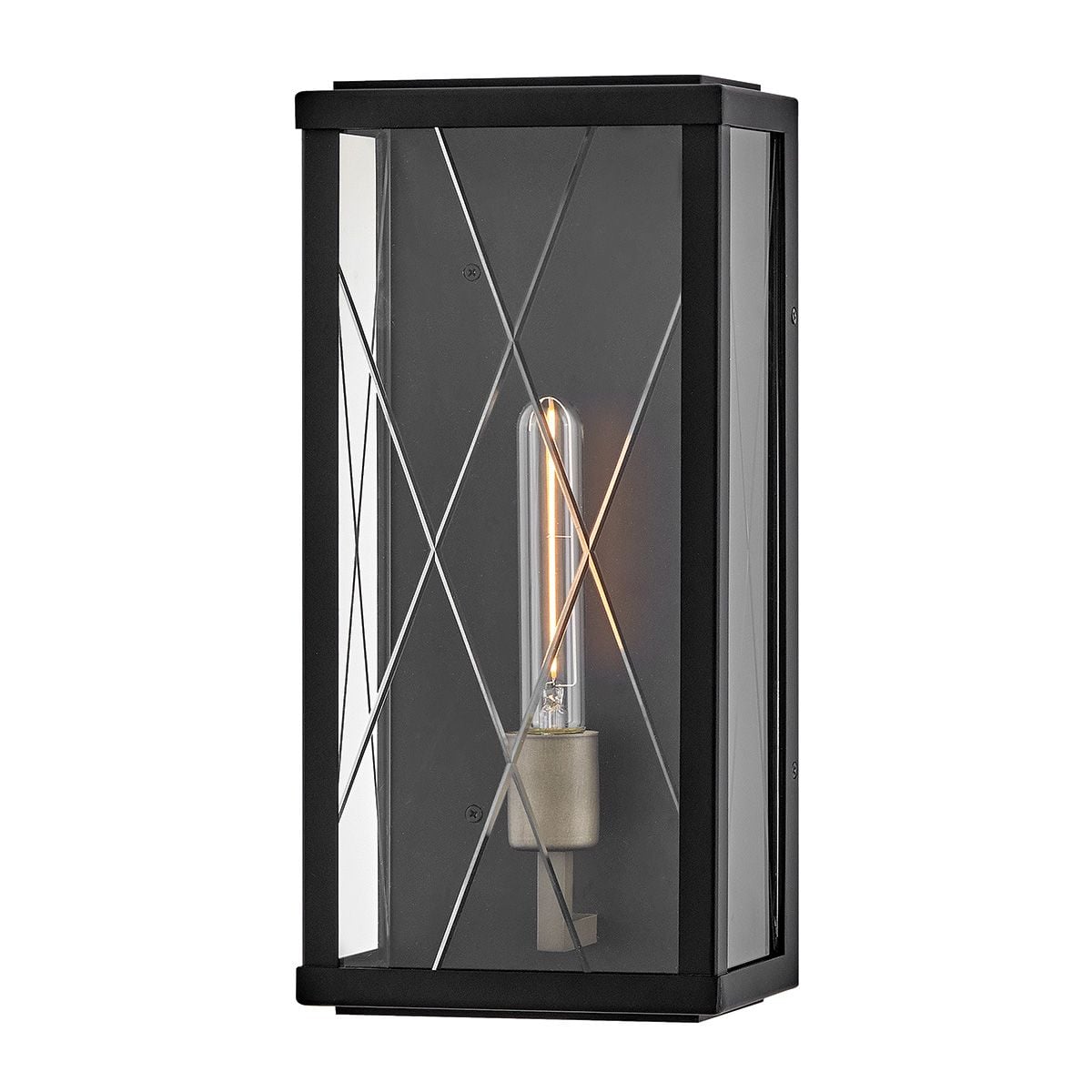 Hinkley Monte Medium Outdoor Flush Wall Lantern in Black