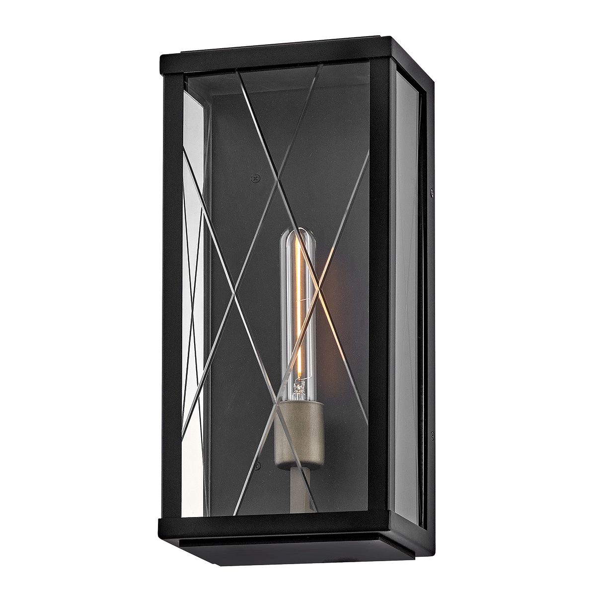 Hinkley Monte Medium Outdoor Flush Wall Lantern in Black