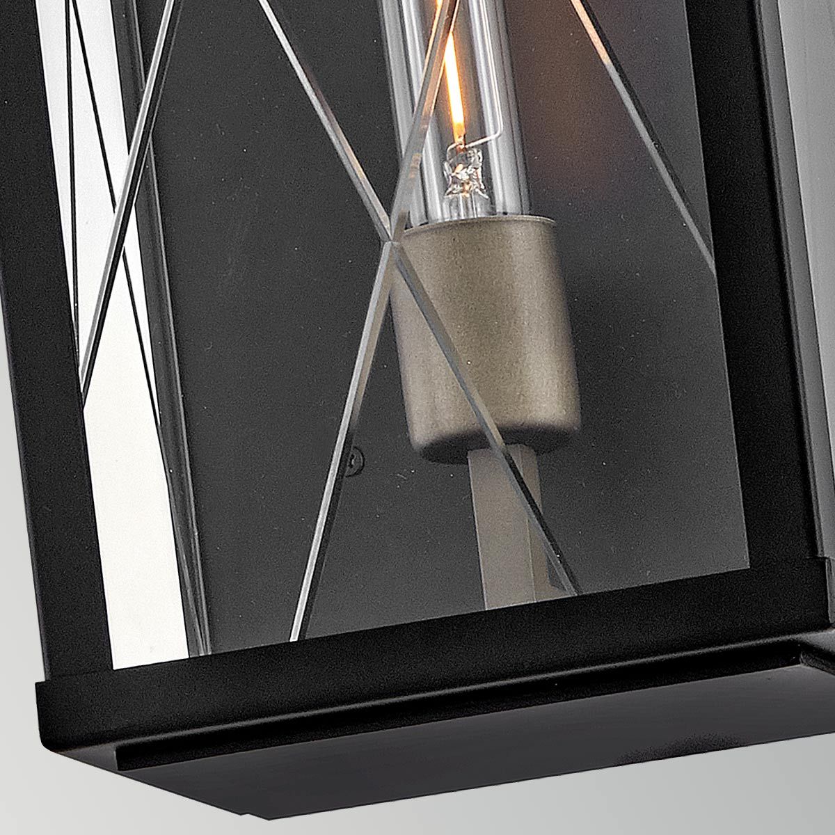 Hinkley Monte Medium Outdoor Flush Wall Lantern in Black