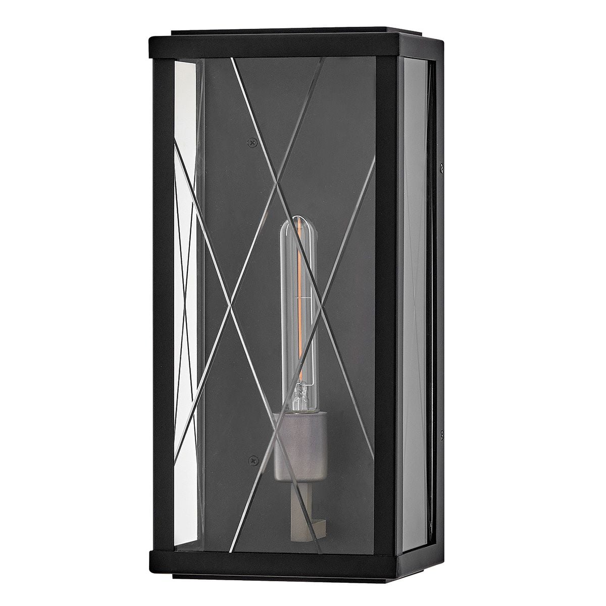 Hinkley Monte Medium Outdoor Flush Wall Lantern in Black