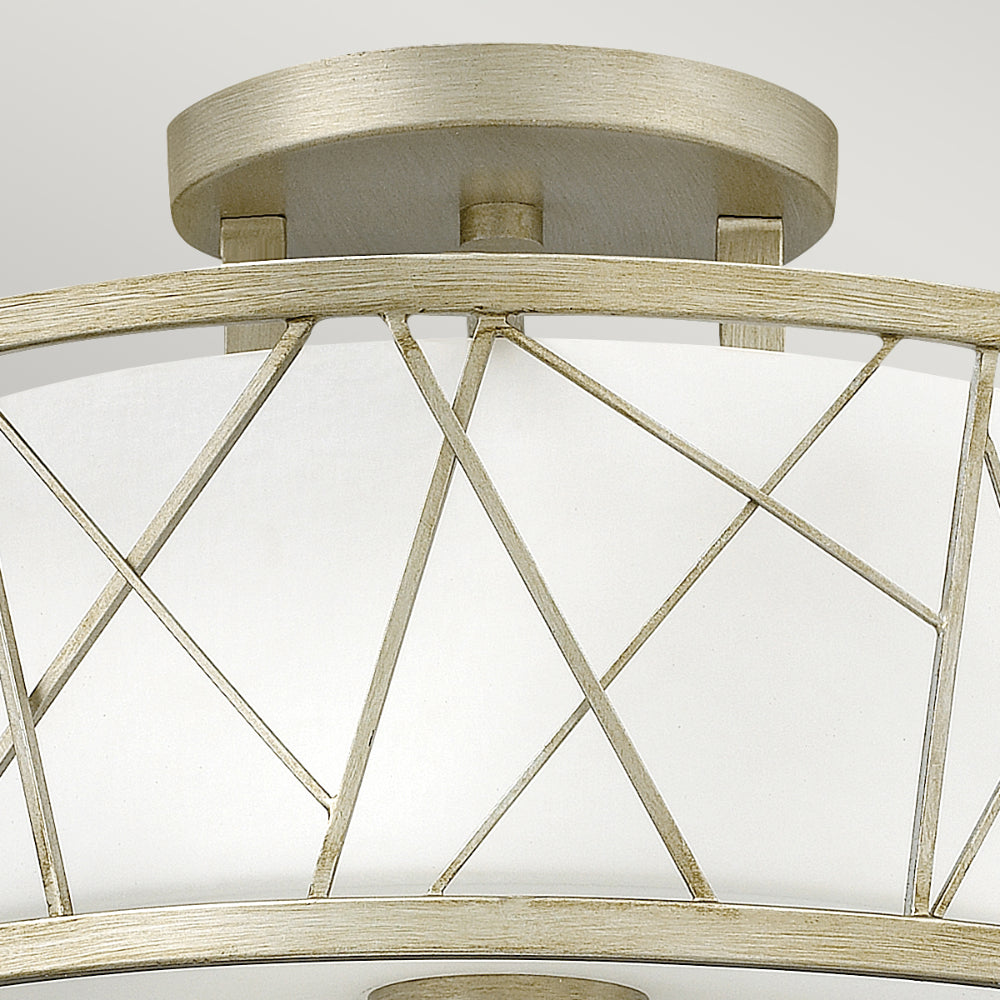 Hinkley Nest Semi Flush Ceiling Light in Silver Leaf