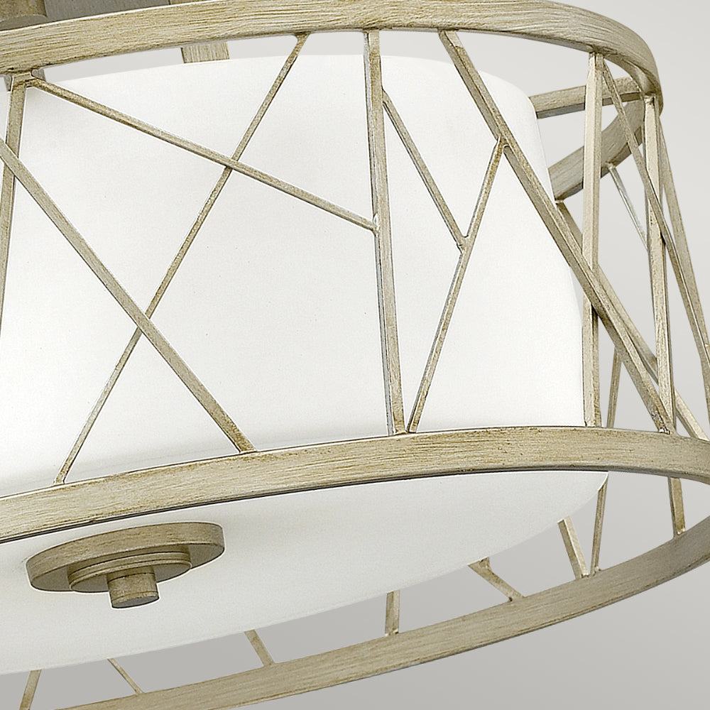 Hinkley Nest Semi Flush Ceiling Light in Silver Leaf