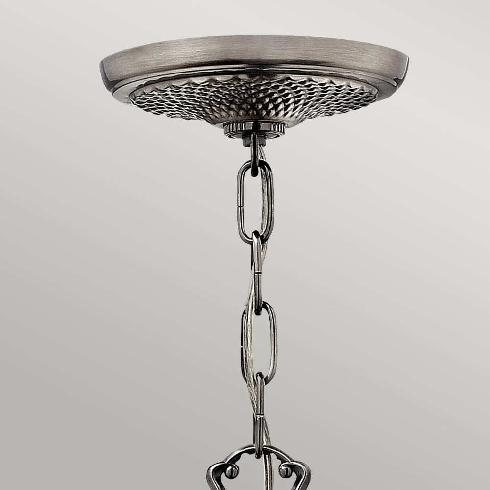 Hinkley Plantation 3 Light Chandelier in Polished Antique Nickel