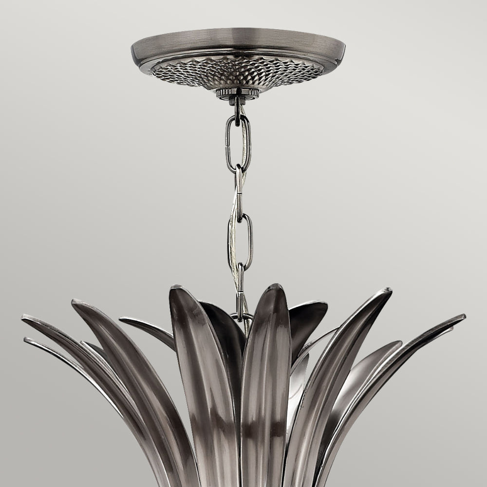 Hinkley Plantation 4 Light Pendant Light in Polished Antique Nickel