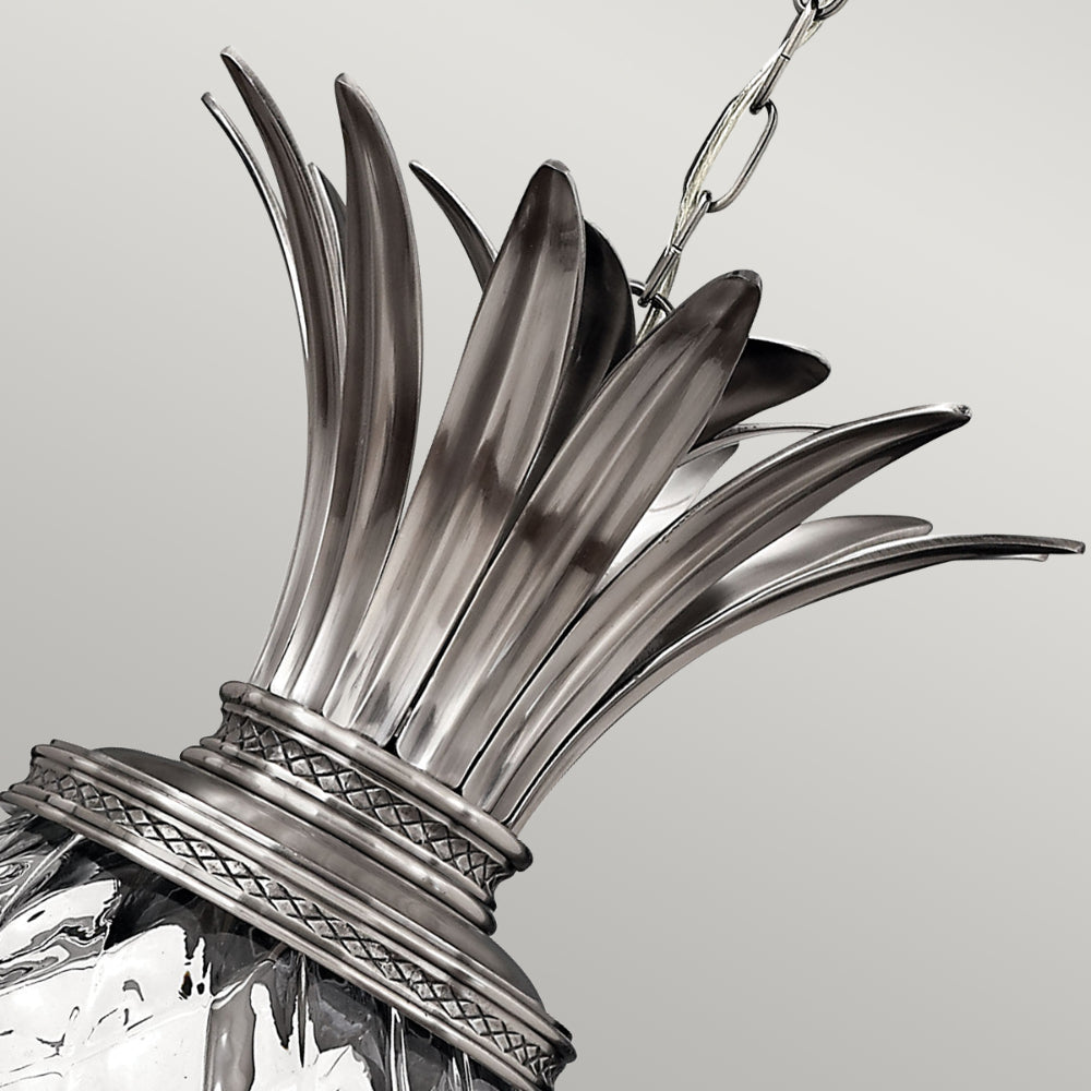 Hinkley Plantation 4 Light Pendant Light in Polished Antique Nickel