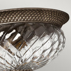 Hinkley Plantation Large 3 Light Flush Ceiling Light in Pearl Bronze
