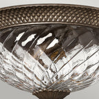Hinkley Plantation Large 3 Light Flush Ceiling Light in Pearl Bronze