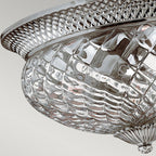 Hinkley Plantation Large 3 Light Flush Ceiling Light in Polished Antique Nickel