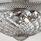 Hinkley Plantation Large 3 Light Flush Ceiling Light in Polished Antique Nickel
