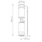 Hinkley Pratt 2 Light Up/Down Outdoor Spot Light in Heritage Brass