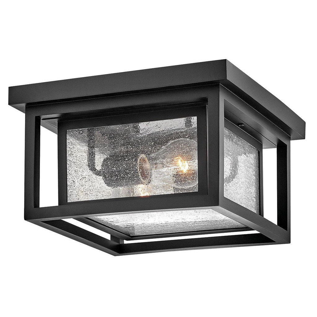 Hinkley Republic 2 Light Small Outdoor Flush Lantern in Black
