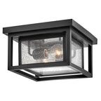 Hinkley Republic 2 Light Small Outdoor Flush Lantern in Black