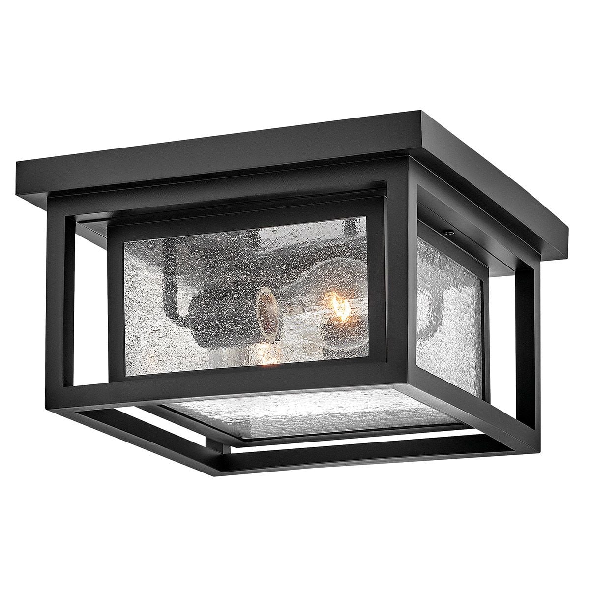 Hinkley Republic 2 Light Small Outdoor Flush Lantern in Black