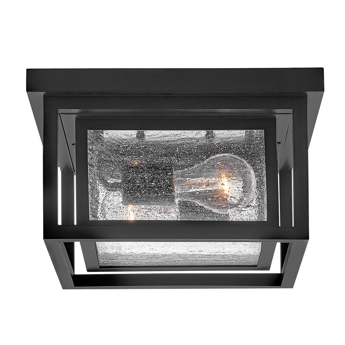 Hinkley Republic 2 Light Small Outdoor Flush Lantern in Black
