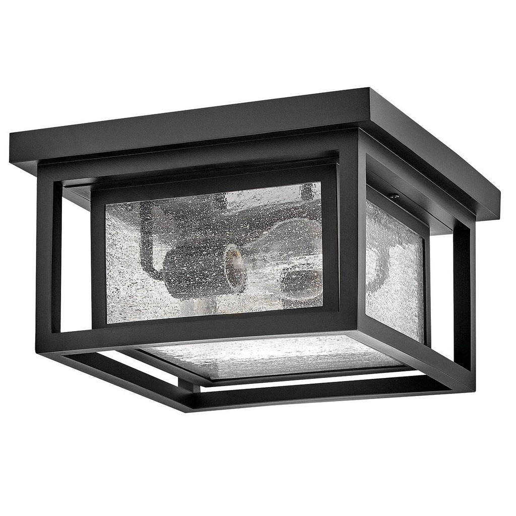 Hinkley Republic 2 Light Small Outdoor Flush Lantern in Black